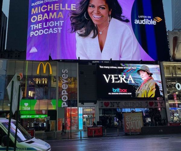 PAN stock photo usage of the week: Michelle Obama, Times Square billboard – AUGUST