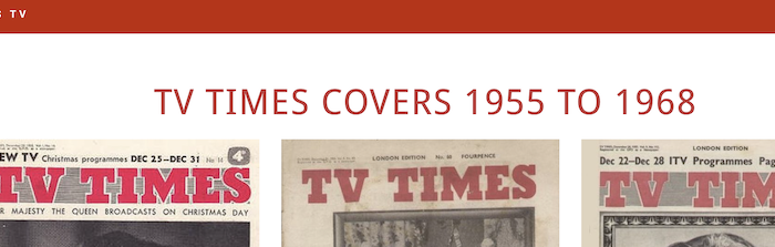 Photo Credit Search: TV Times front covers – 1950’s – 70’s