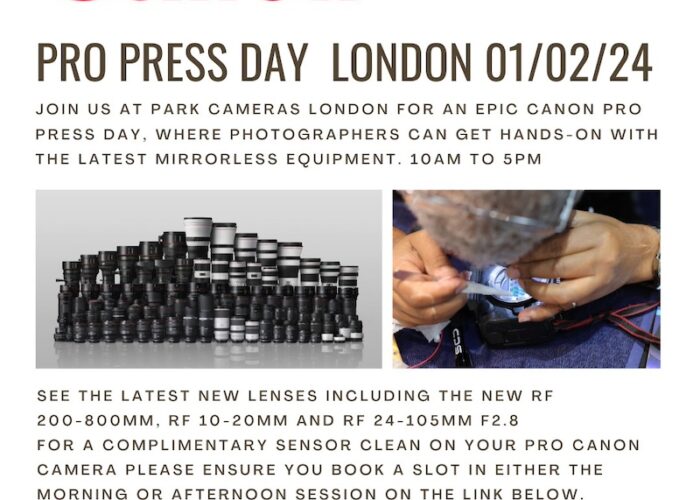 Canon Pro Press Day – London 1 Feb – sensor cleaning slots booking fast